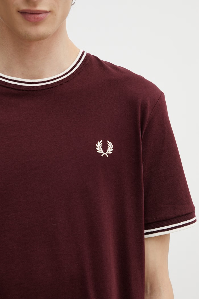 Fred Perry футболка бавовняна чоловіча бордо M1588V