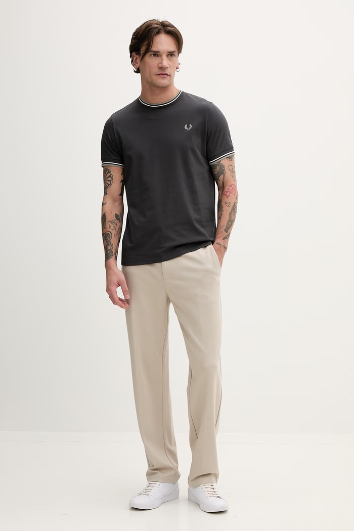 Fred Perry Τ-shirt Ανδρικό βαμβακερό M1588V γκρί SS26