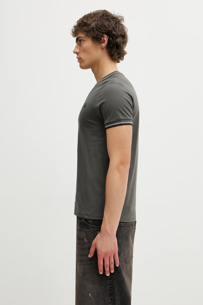Fred Perry t-shirt bawełniany męski M1588V zielony SS26