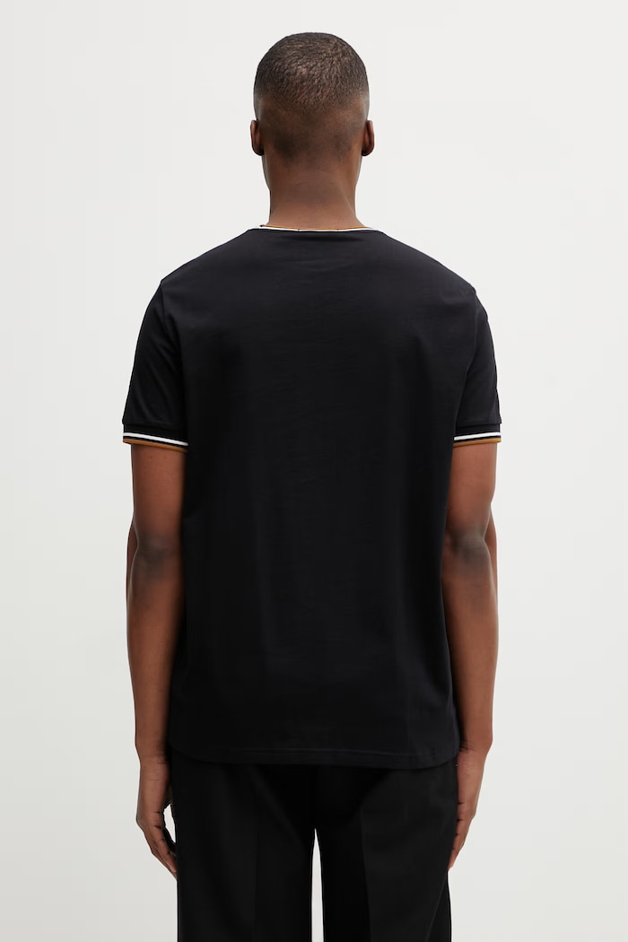 Дрехи Fred Perry тениска памучна мъжка M1588V черен