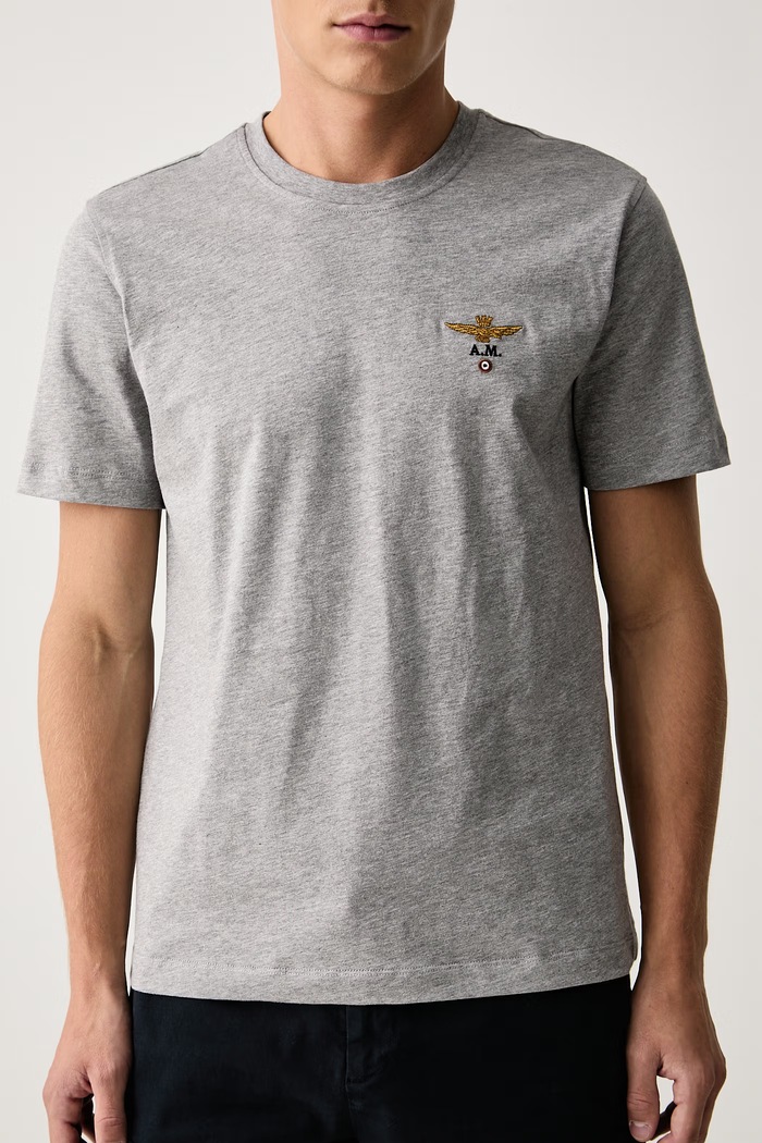 Одежда Aeronautica Militare Футболка для мужчин из хлопка TS1580UJ00372 серый