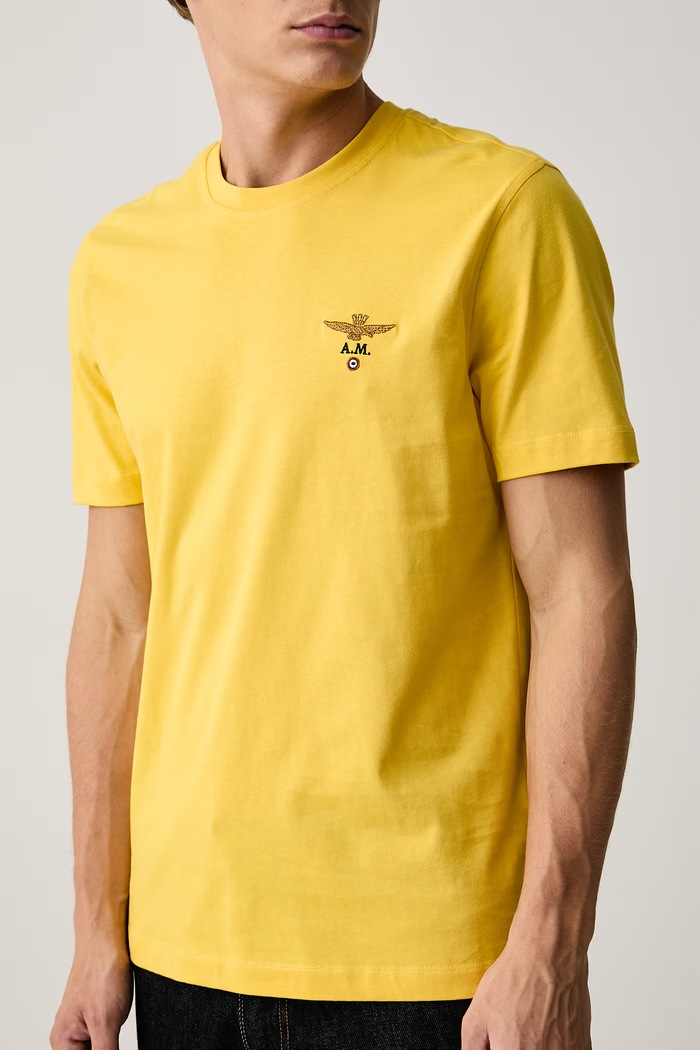 Tričko pánské bavlněné Aeronautica Militare TS1580UJ00372 žlutá