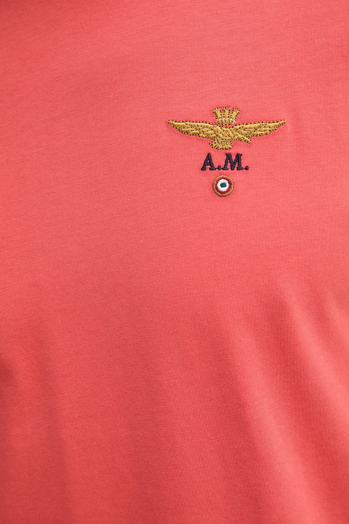 Aeronautica Militare kratka majica moška bombažna TS1580UJ00372 rdeča