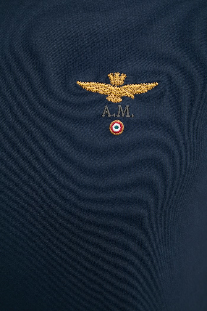 Aeronautica Militare kratka majica moška bombažna TS1580UJ00372 mornarsko modra