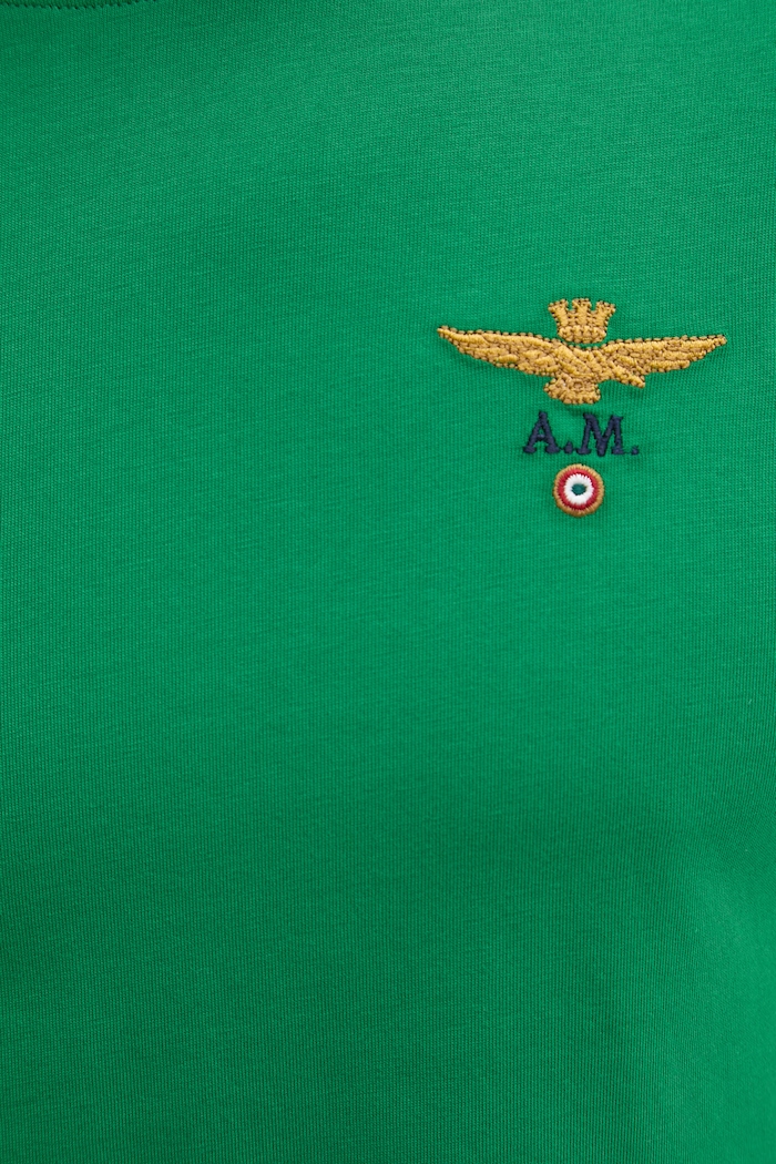 Aeronautica Militare kratka majica moška bombažna TS1580UJ00372 zelena