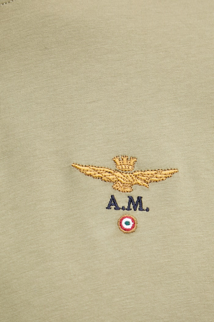 Aeronautica Militare kratka majica moška bombažna TS1580UJ00372 zelena