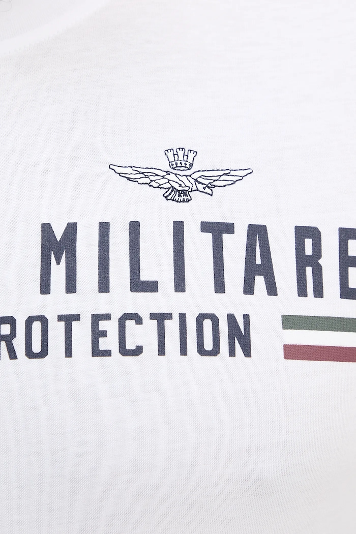 Aeronautica Militare T-shirt basic męski bawełniany TS1942UJ00538 biały