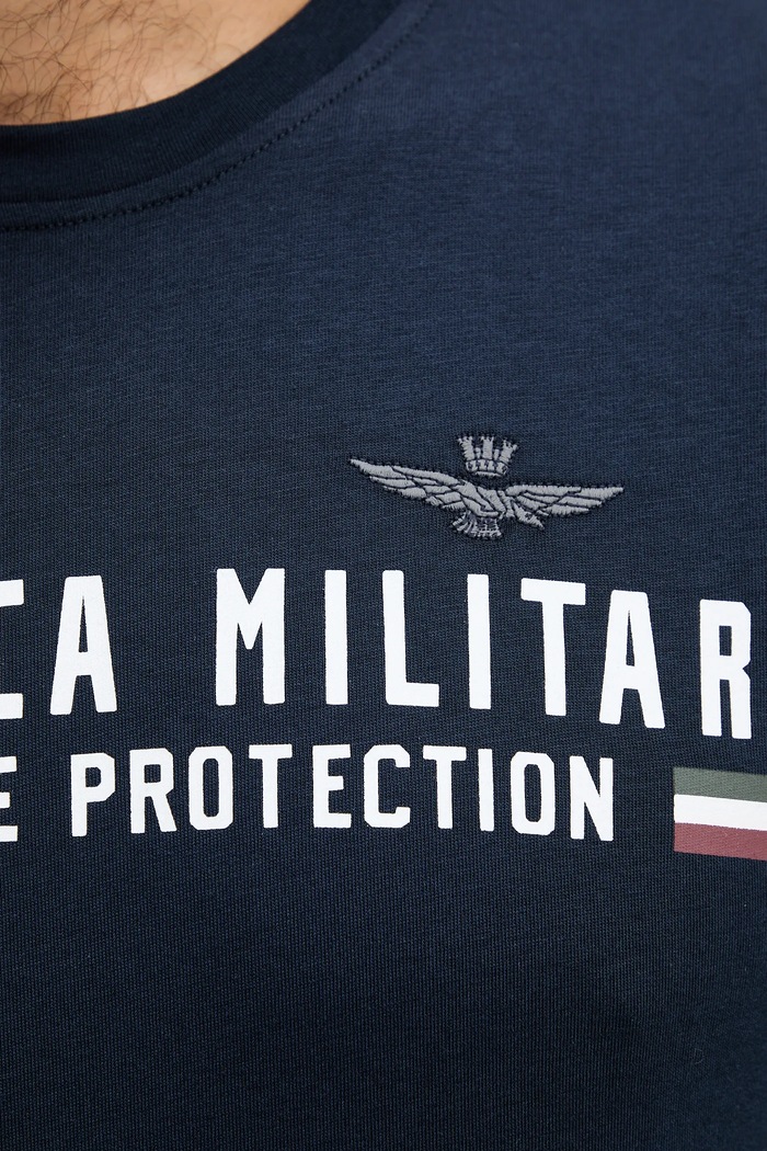 Aeronautica Militare basic t-shirt ανδρικό βαμβακερό σκούρο μπλε TS1942UJ00538