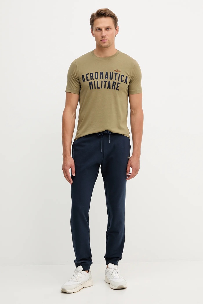 Aeronautica Militare T-shirt bawełniany TS2478UJ00641 zielony AW25