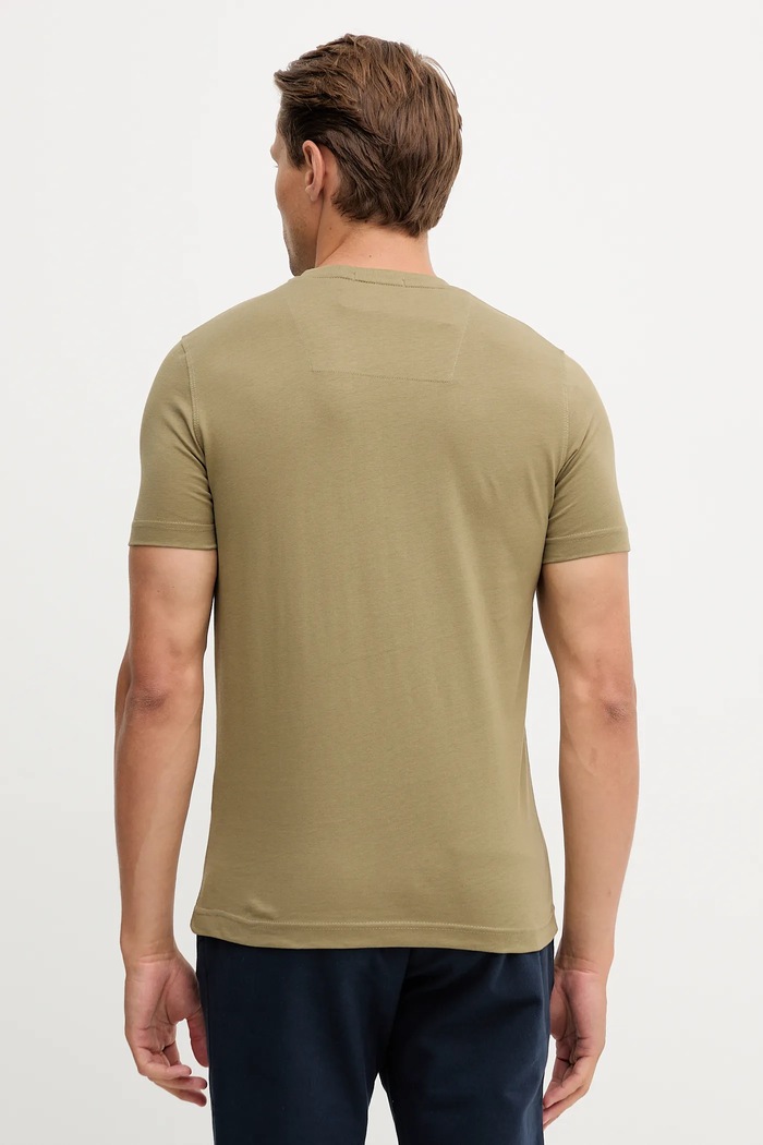 Odzież Aeronautica Militare T-shirt bawełniany TS2478UJ00641 zielony