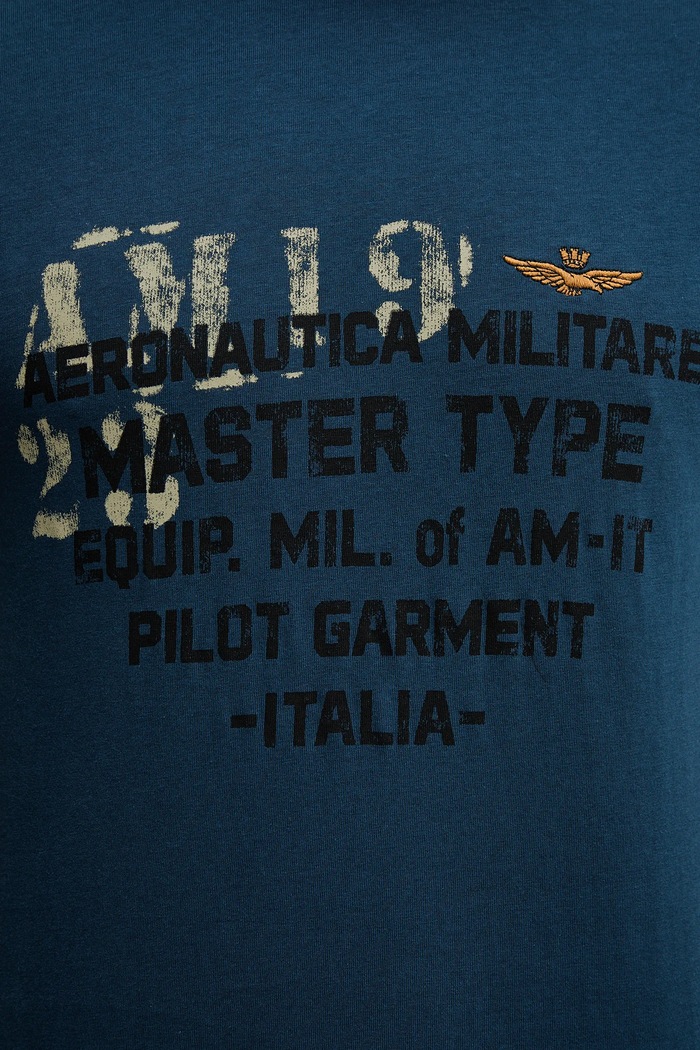 Aeronautica Militare t-shirt bawełniany niebieski TS2479UJ00641