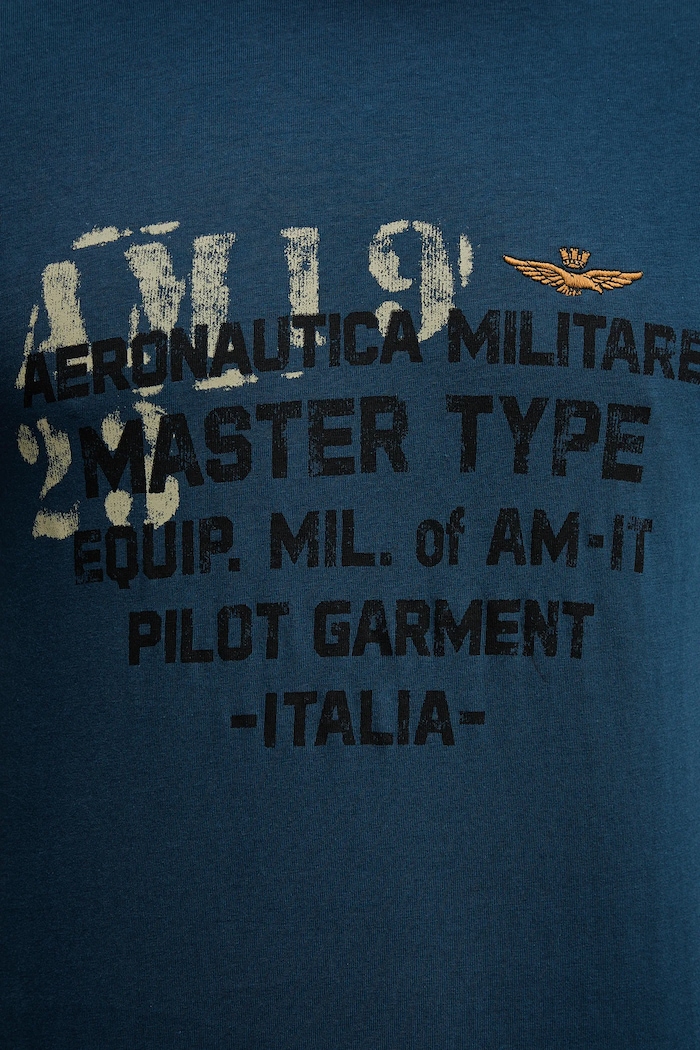 Aeronautica Militare t-shirt bawełniany niebieski TS2479UJ00641