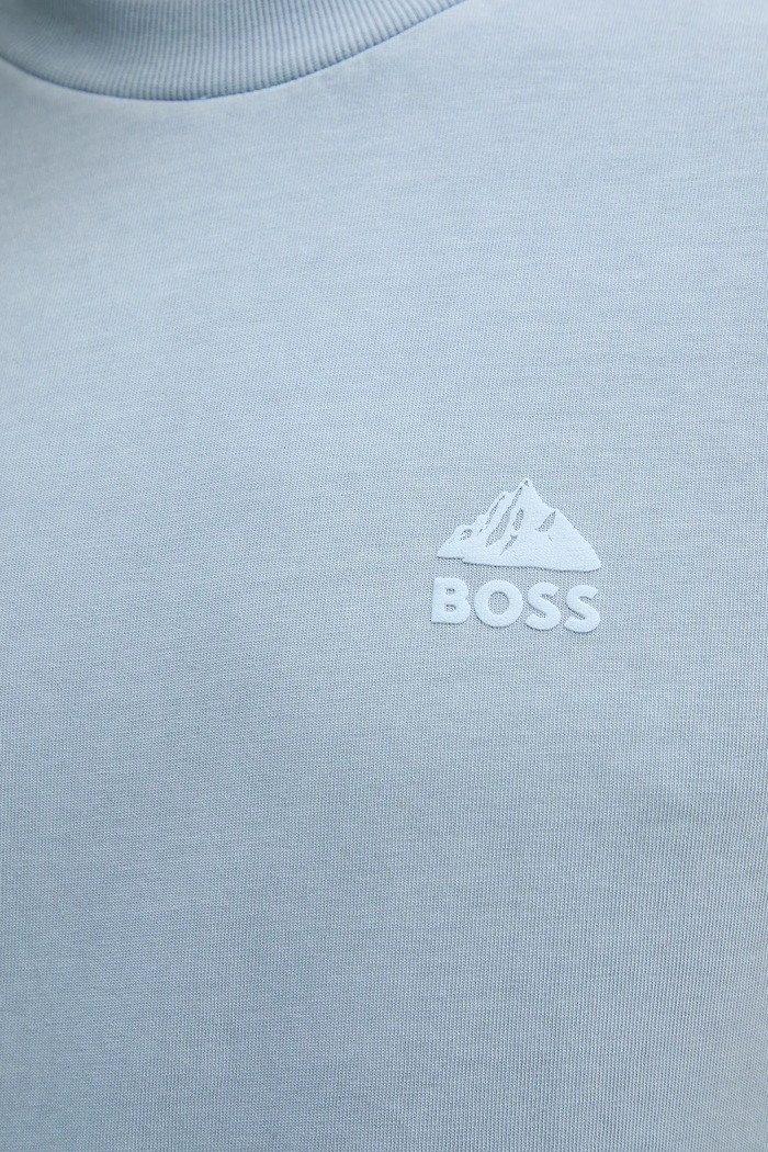 BOSS Orange pamut póló 50551642 kék