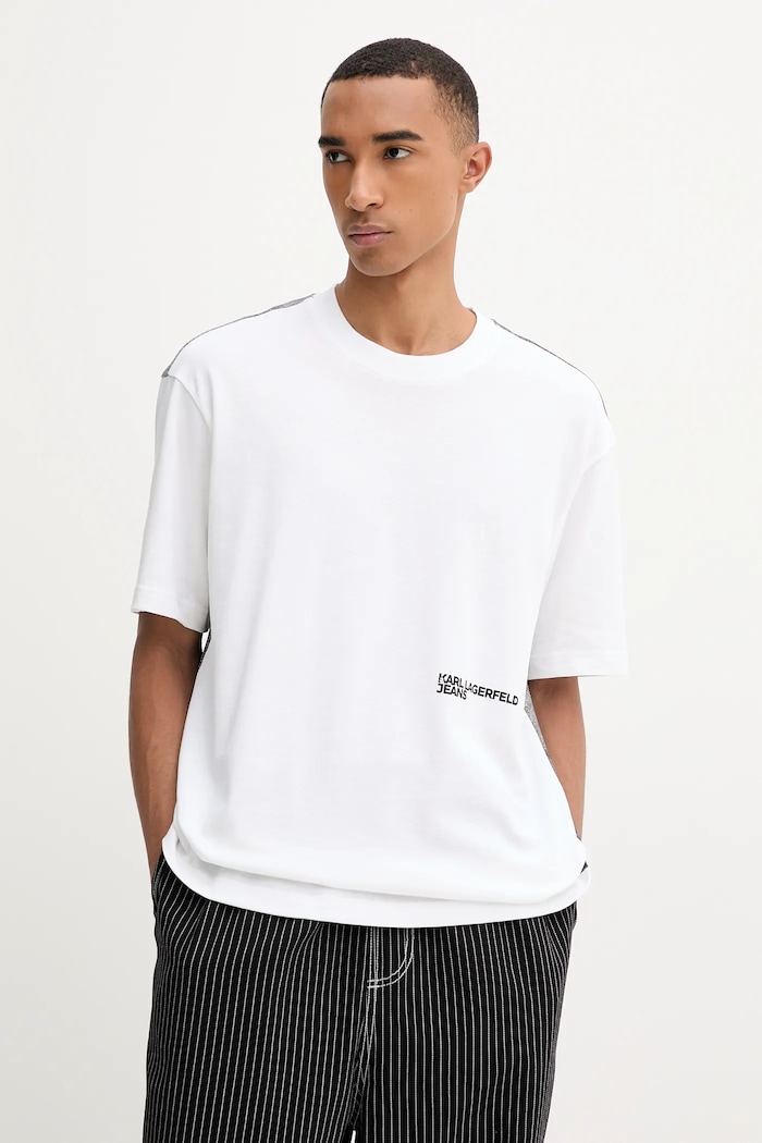 Îmbrăcăminte Karl Lagerfeld Jeans tricou din bumbac A4M17030 alb