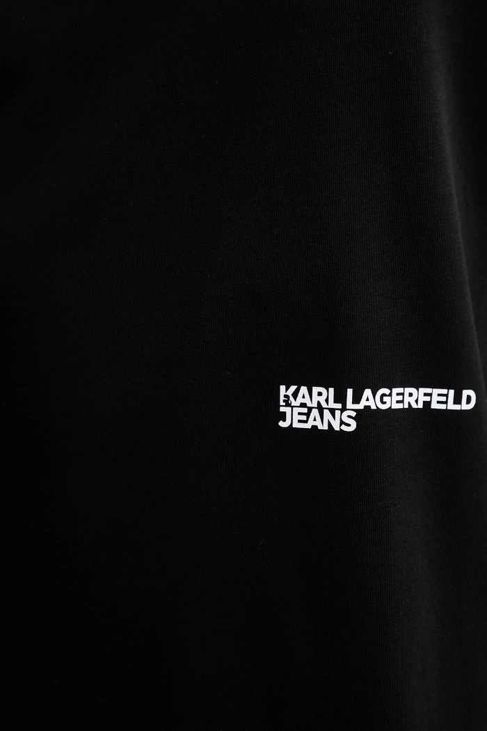 Βαμβακερό μπλουζάκι Karl Lagerfeld Jeans A4M17030 μαύρο