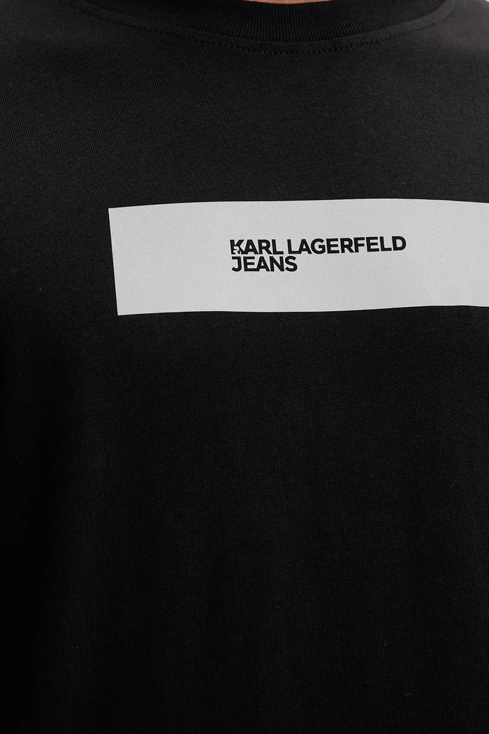Хлопковая футболка Karl Lagerfeld Jeans A4M17019 чёрный
