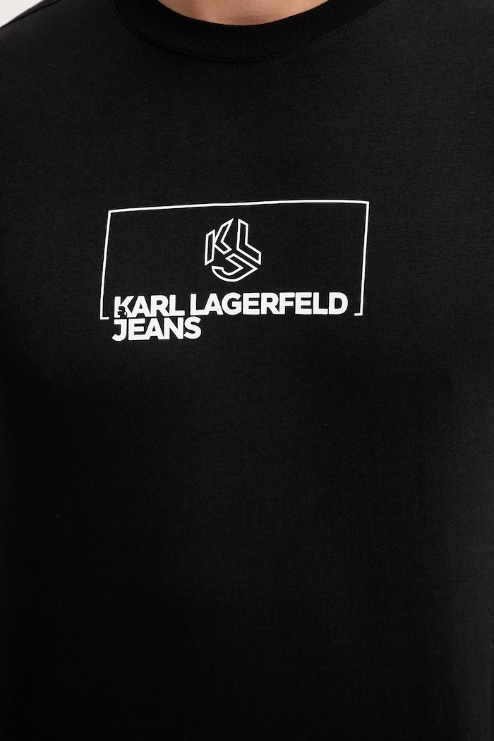 Bombažna kratka majica Karl Lagerfeld Jeans A4M17020 črna