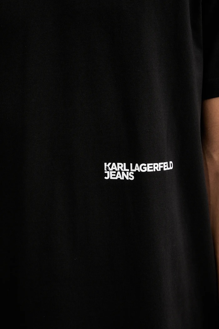 Bombažna kratka majica Karl Lagerfeld Jeans A4M17024 črna