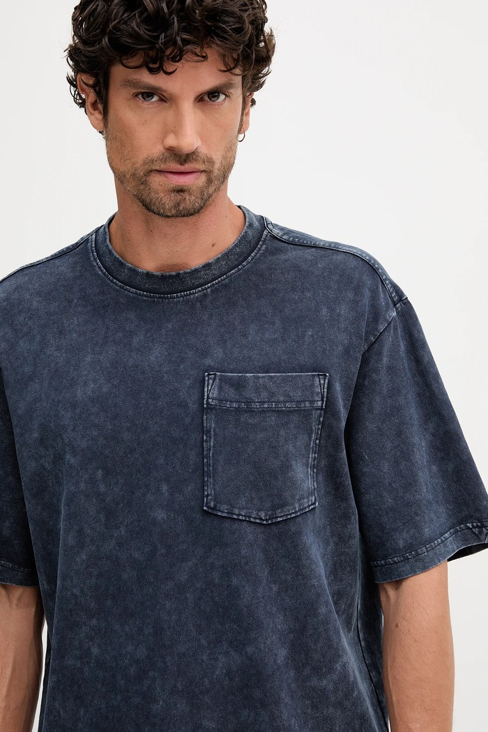 Памучна тениска G-Star Washed pocket син D26825.C756