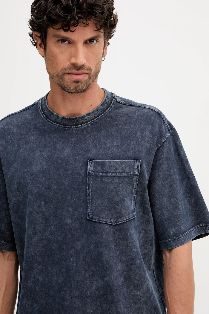 Памучна тениска G-Star Washed pocket син D26825.C756
