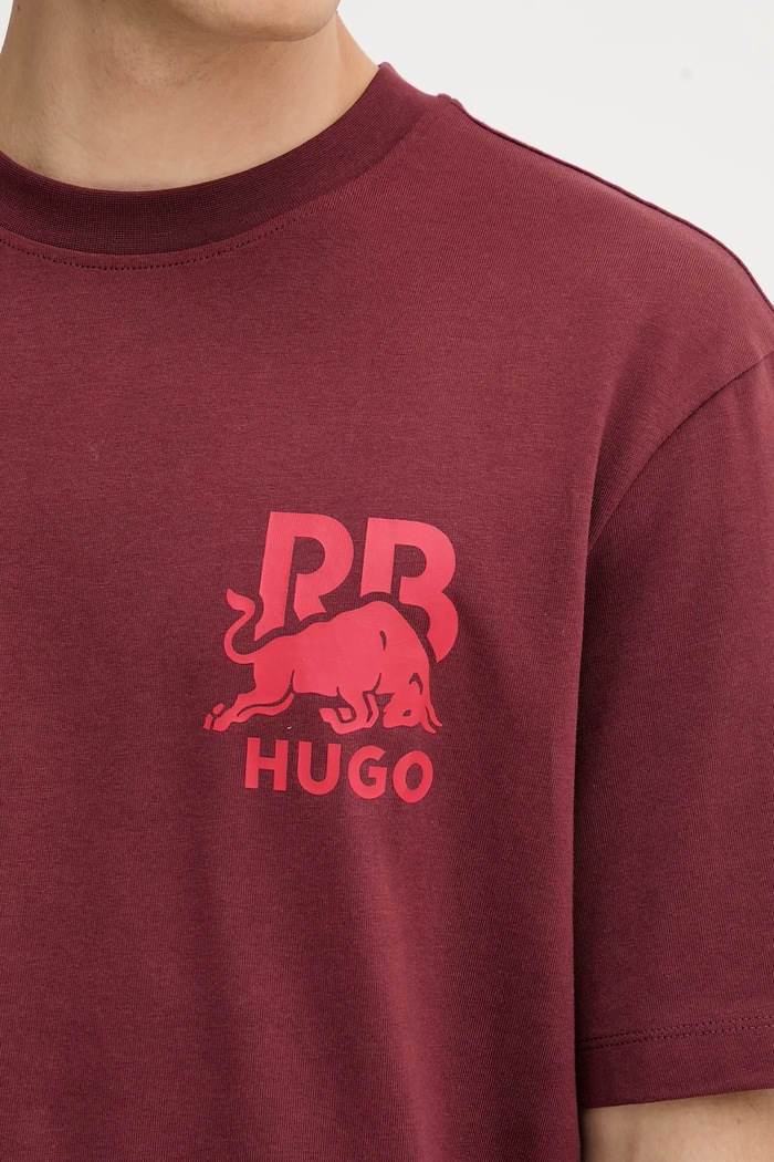 HUGO pamut póló 50549307 burgundia