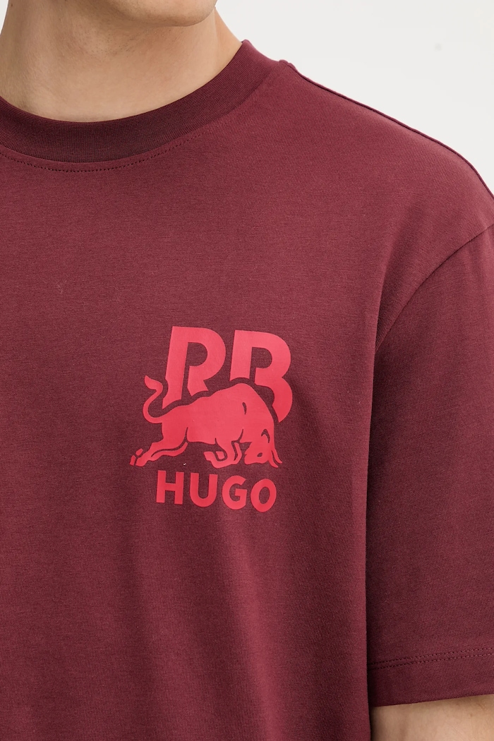 HUGO pamut póló 50549307 burgundia