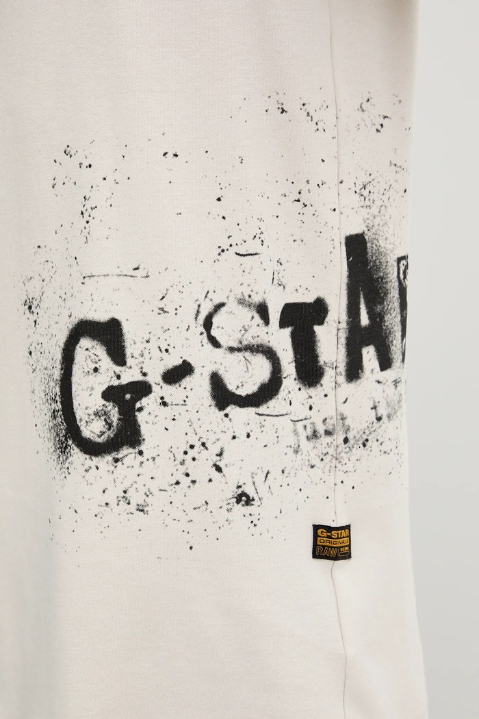 Памучна тениска G-Star Sprayed D26819.D976 бежов