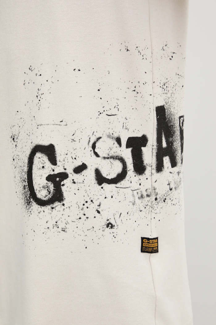 Памучна тениска G-Star Sprayed D26819.D976 бежов