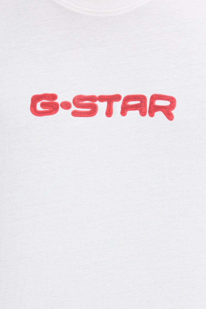 Bavlněné tričko G-Star Gel print D26832.D975 bílá