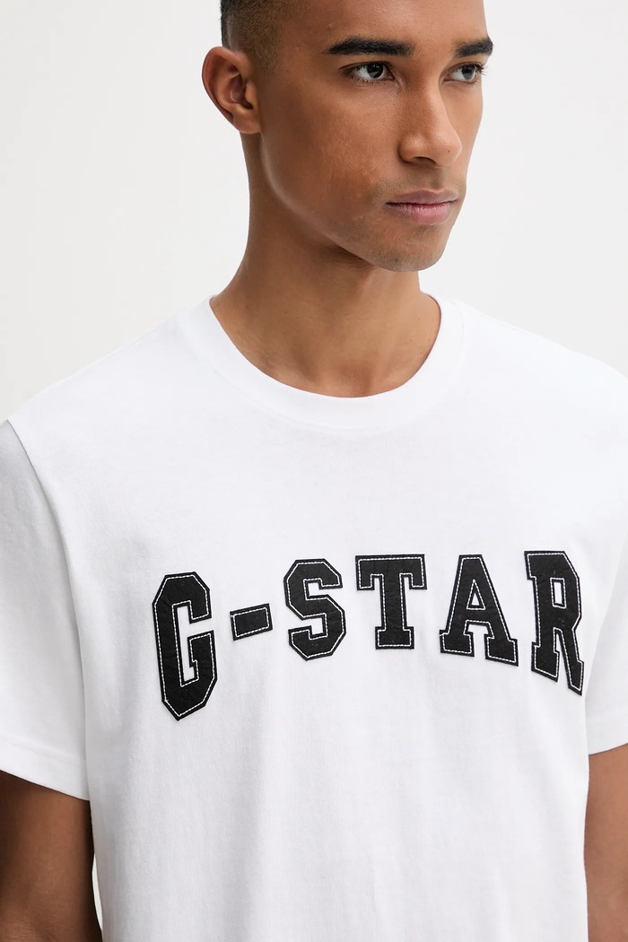Bavlněné tričko G-Star Felt logo bílá D26840.C336