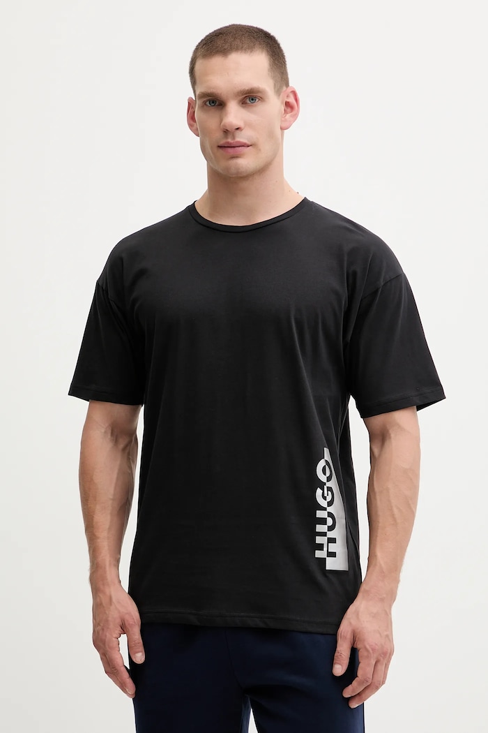 Хлопковая футболка HUGO T-shirt SILVER хлопок чёрный 50549871