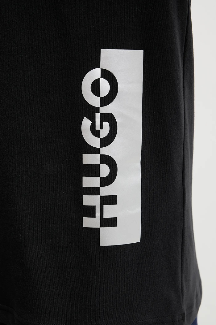 Хлопковая футболка HUGO T-shirt SILVER 50549871 чёрный