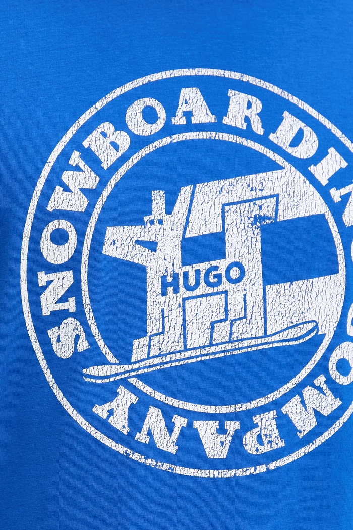 Βαμβακερό μπλουζάκι Hugo Blue San Jared-C 50546246 μπλε