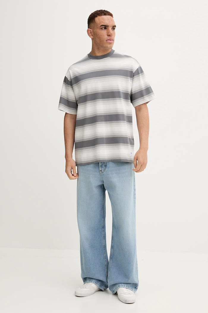 Βαμβακερό μπλουζάκι Hugo Blue San Jared-C 50548323 γκρί AW25