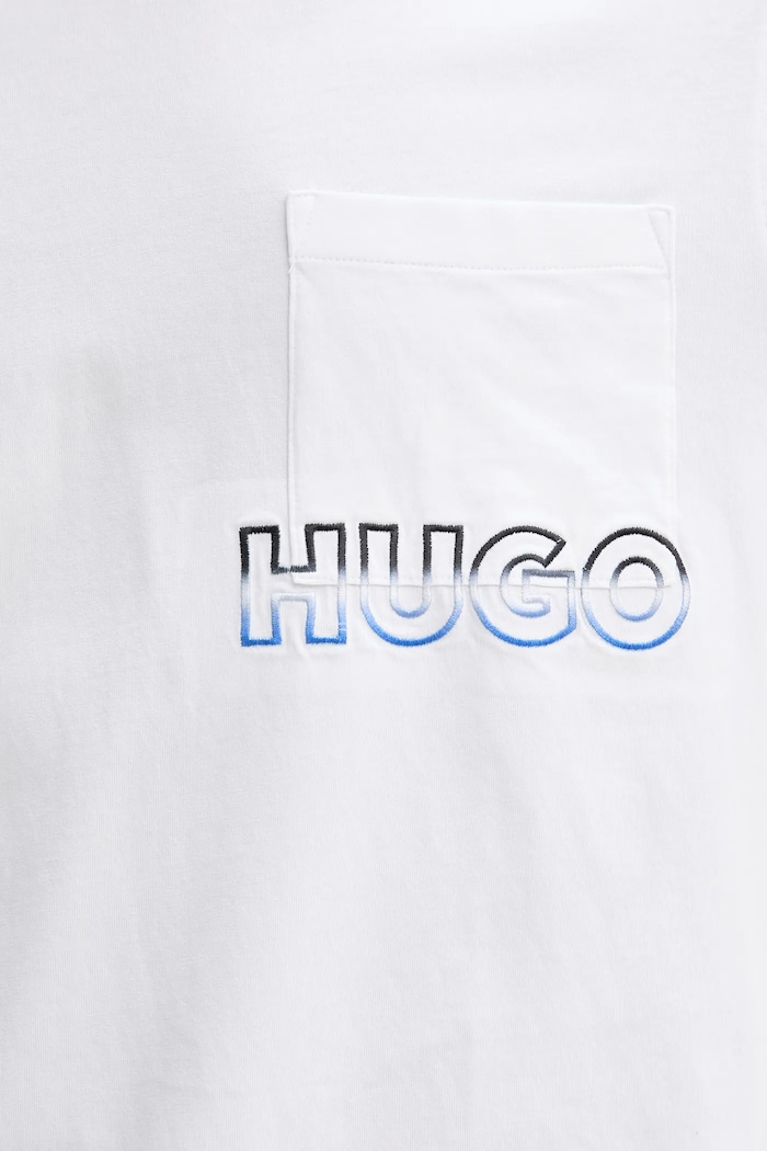 Βαμβακερό μπλουζάκι Hugo Blue San Jared-C 50549120 λευκό
