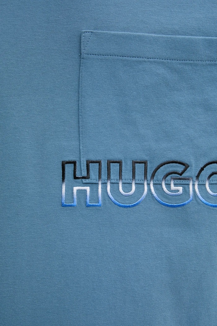Βαμβακερό μπλουζάκι Hugo Blue San Jared-C 50549120 μπλε