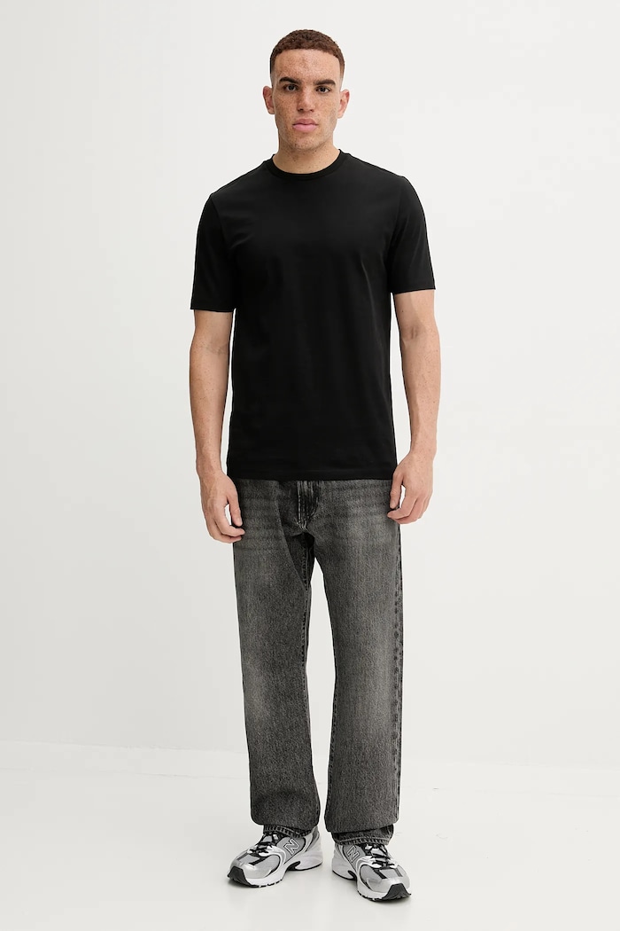 Βαμβακερό μπλουζάκι HUGO San Jared-C 50542969 μαύρο AW25