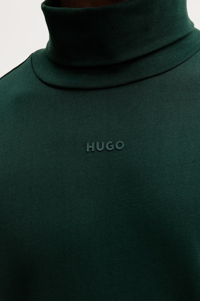Бавовняний лонгслів HUGO Daporollo 50547372 зелений