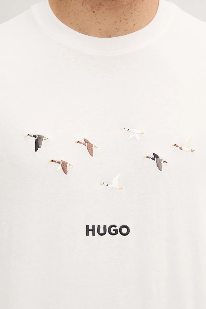 Βαμβακερό μπλουζάκι HUGO San Jared-C HUGO λευκό 50549154