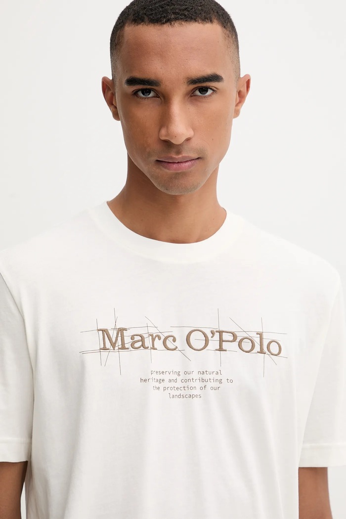 Bavlnené tričko Marc O'Polo béžová 528230551196