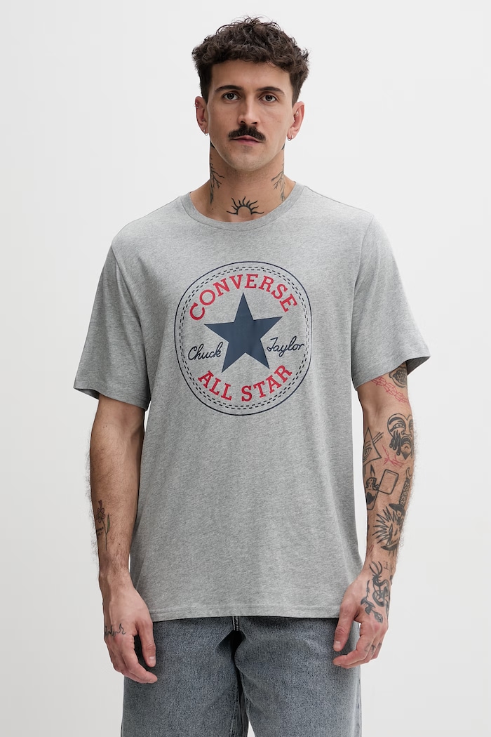 Converse kratka majica moška bombažna siva CVM5T459