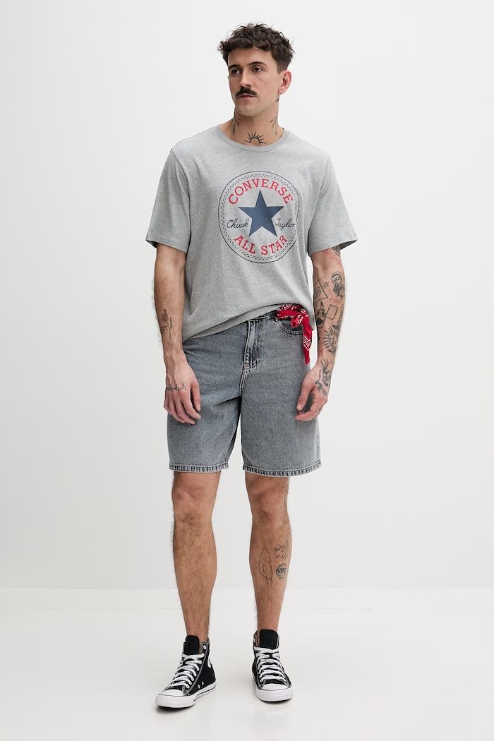 Converse kratka majica moška bombažna CVM5T459 siva SS26
