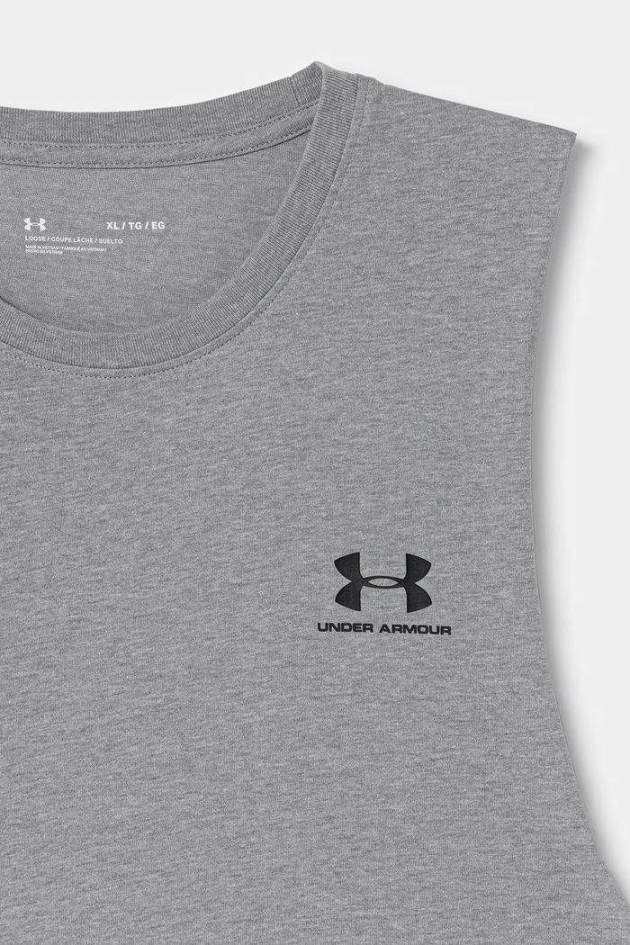 Odzież Under Armour top treningowy męski z bawełną 1329286 szary