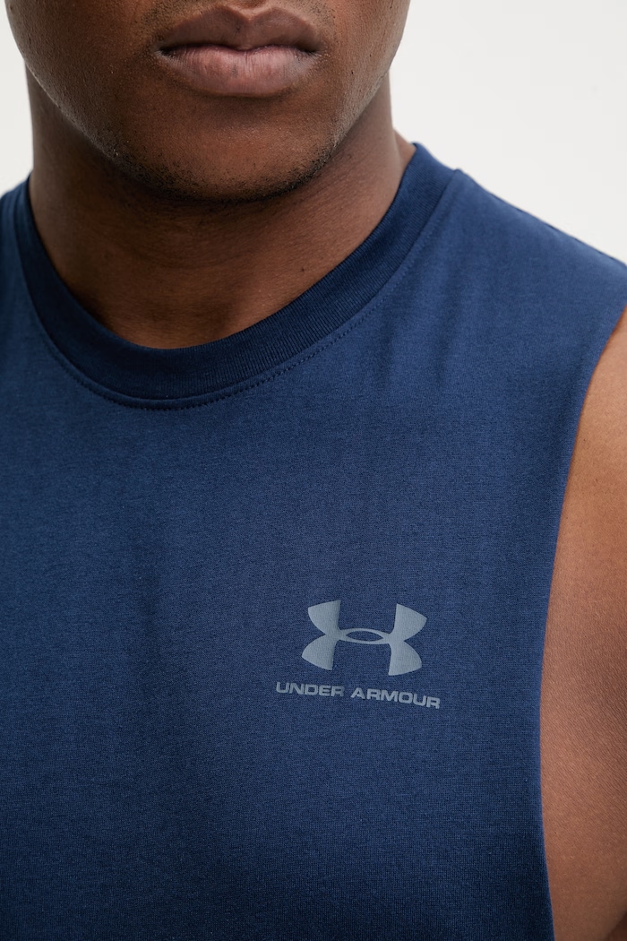 Under Armour top na trénink pánský s bavlnou 1329286 námořnická modř
