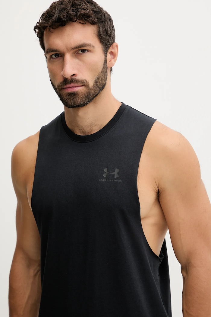 Under Armour top za trening za muškarce s pamukom crna 1329286