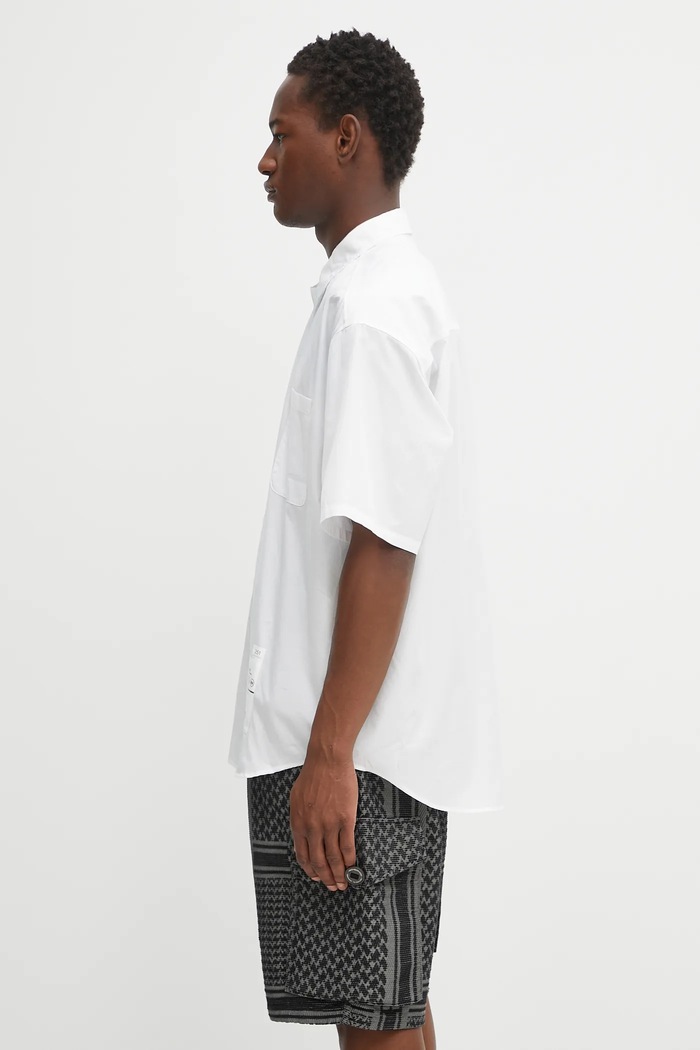 NEIGHBORHOOD koszula bawełniana trad shirt ss 251SPNH.SHM02 biały AW25