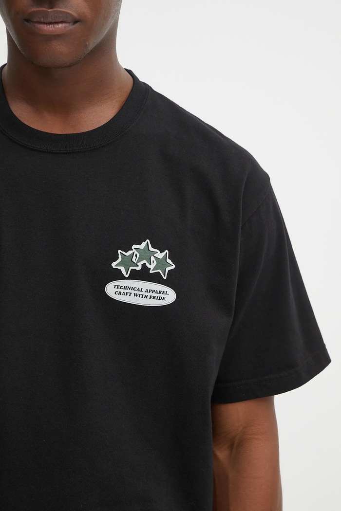 NEIGHBORHOOD t-shirt in cotone nh . tee ss-12 nero 251PCNH.ST12