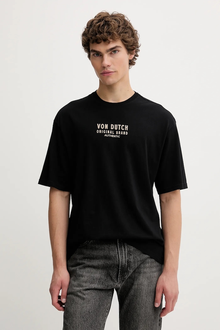 Ruházat Von Dutch pamut póló VD.1.H.TR.TIGER fekete