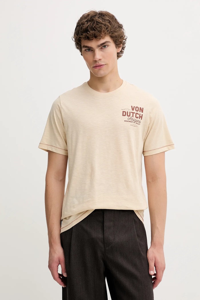 Дрехи Памучна тениска Von Dutch VD.1.TR.ARIZO бежов