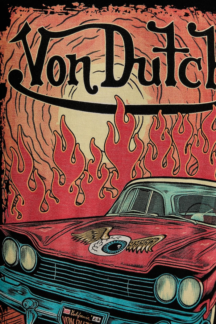 Von Dutch t-shirt bawełniany VD.1.TR.FLAME czarny